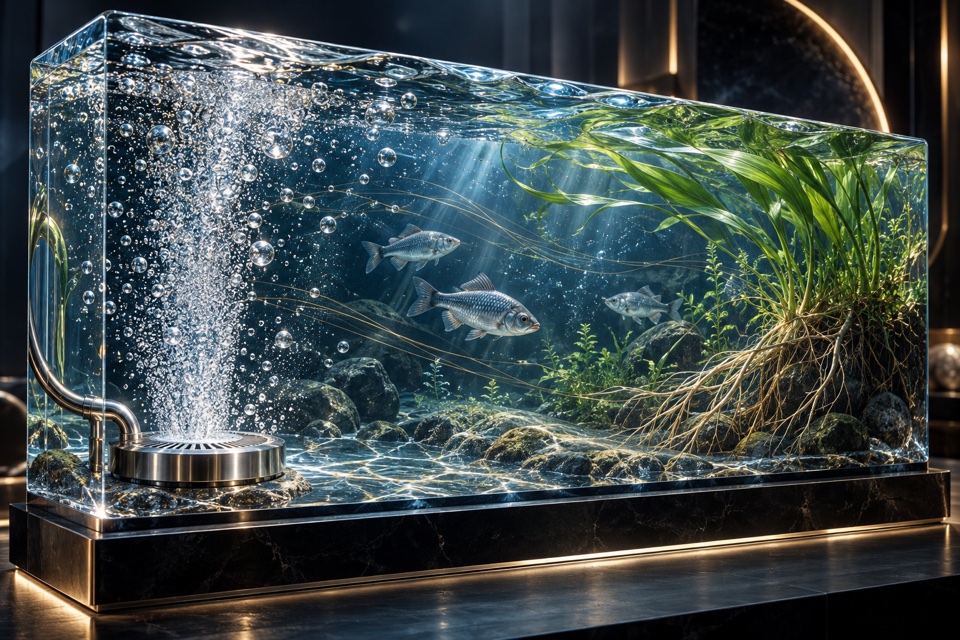 气泡与水生生物的水环境概念图